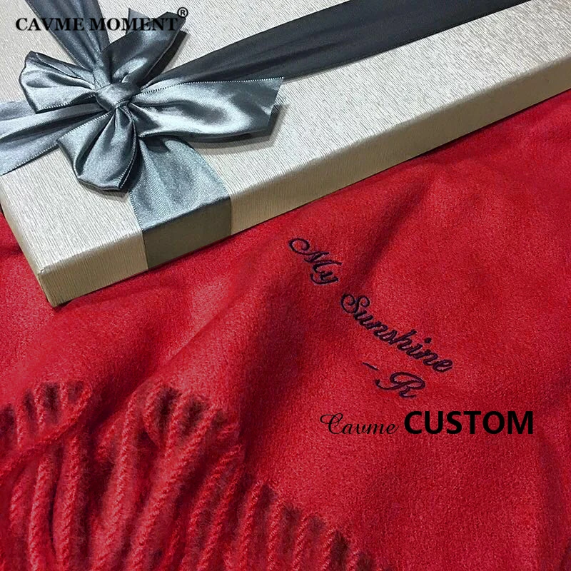 

CAVME 2019 Winter Unisex Basic Wool Scarf Largue Size Woolen Warp for Women CUSTOM Letters Double Colors