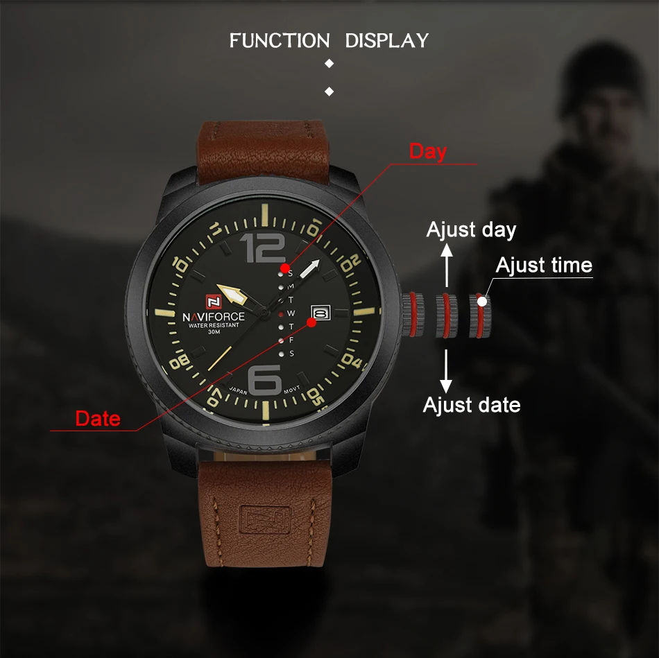 NAVIFORCE Роскошные брендовые Топ мужские военные спортивные часы мужские кварцевые часы с датой мужские повседневные кожаные Наручные часы Relogio Masculino