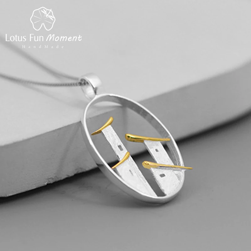 Lotus Fun Moment Настоящее 925 пробы серебро модные украшения китайский архитектурный