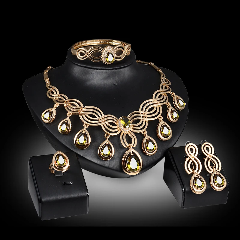 Комплект из колье и серёг с имитацией фианита|crystals necklaces earrings|necklace earringzircon crystal