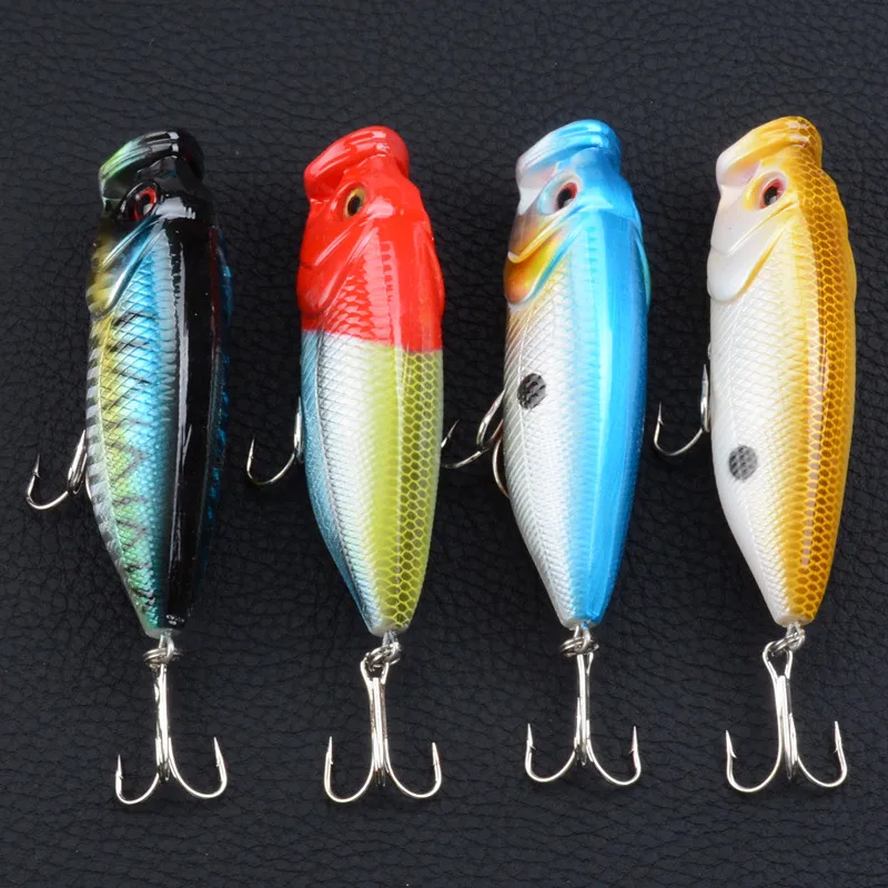 1pcs 8cm 14g 4 Colors 6# Hook Environmental protection paint ABS Plastic Fish Type 3D eyes Fishing Bait Sea Lure | Спорт и