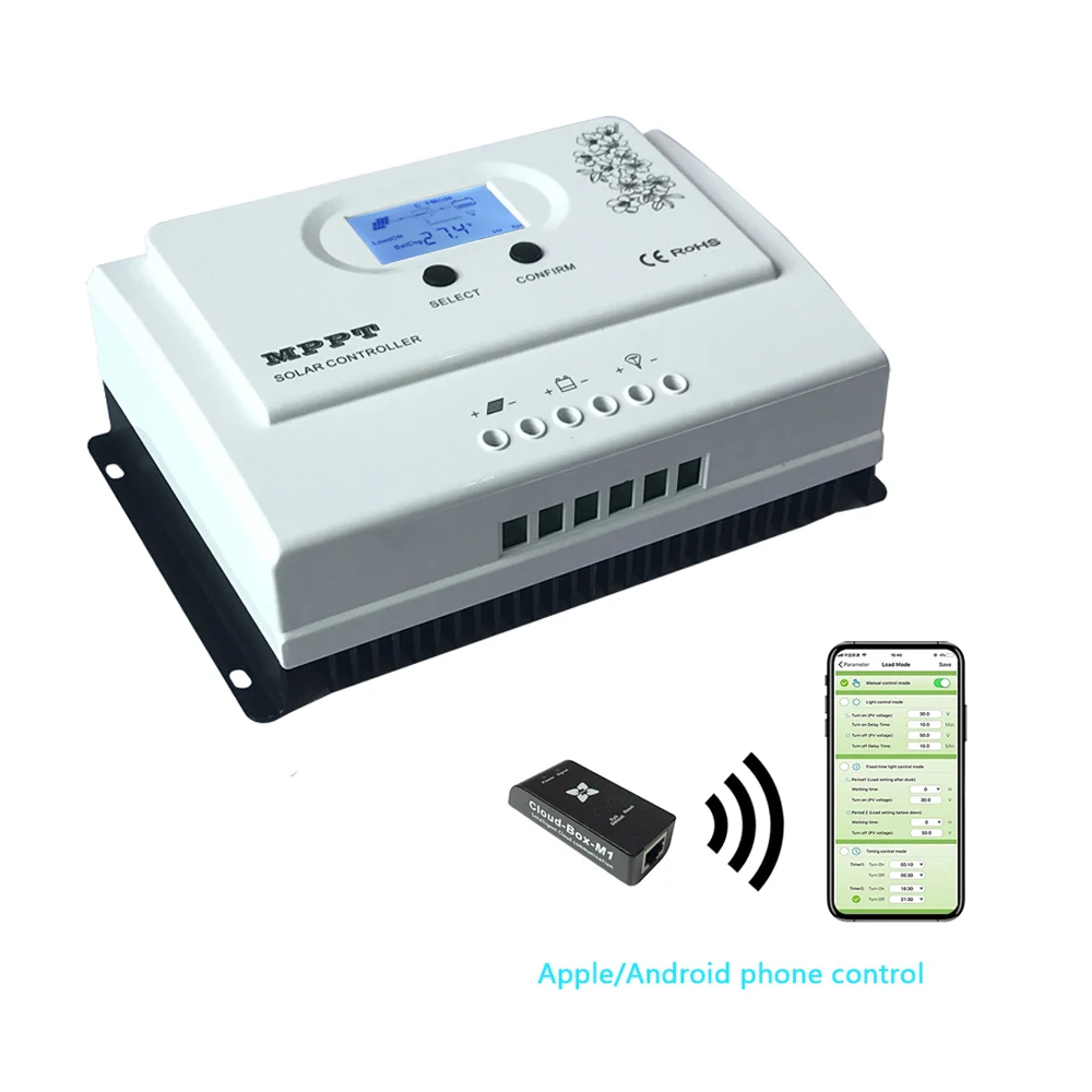 50A MPPT контроллер солнечного заряда DC 12V 24V автоматический регулятор батареи с WIFI