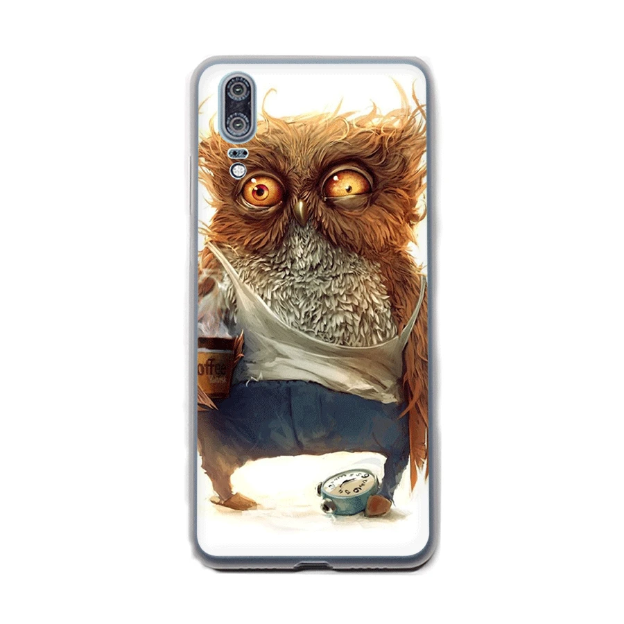 Милый чехол для телефона с рисунком совы Huawei Y5 Y6 Y7 Y9 Mate 10 20 Pro Lite Nova 2 3 2i 4i 4