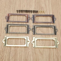 5pcs antique brass metal label pull frame handle file name card holder for furniture cabinet drawer box case bin 7033mm