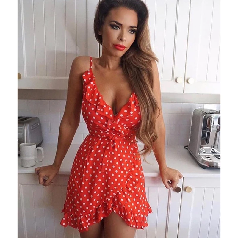 Летнее сексуальное мини платье на бретелях 2019 женское повседневное пляжное в