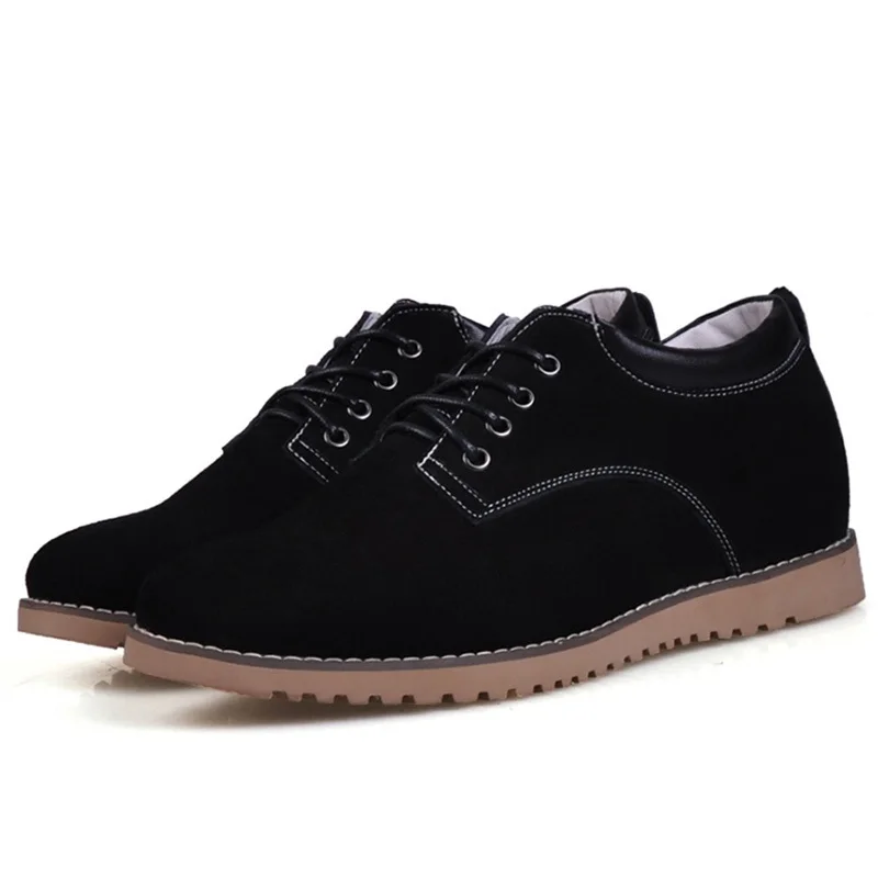 JC164 Casual Comfortable Cow Suede Leather Elevated Shoes with Hidden Insoles Height Increasing 5CM for Men | Обувь