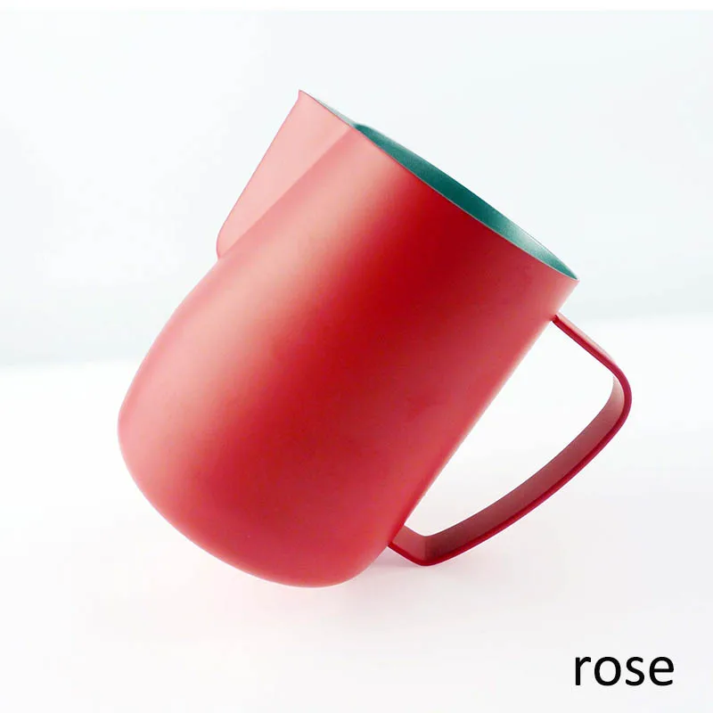 rose 350/600 мл нержавеющая сталь молоко Frothers кувшин для крема капучино кружки для кофе и молока Универсальный кофе рукоятки Latte книги по искусству - Цвет: rose