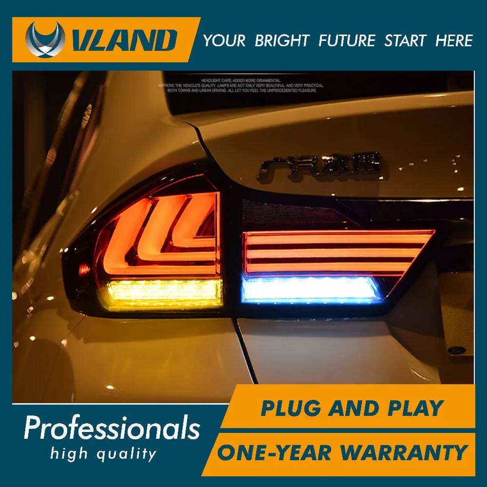 

VLAND manufacturer for Car Tail light for City LED Taillight 2014 2015 2016 for City Tail lamp with LED moving turn signal