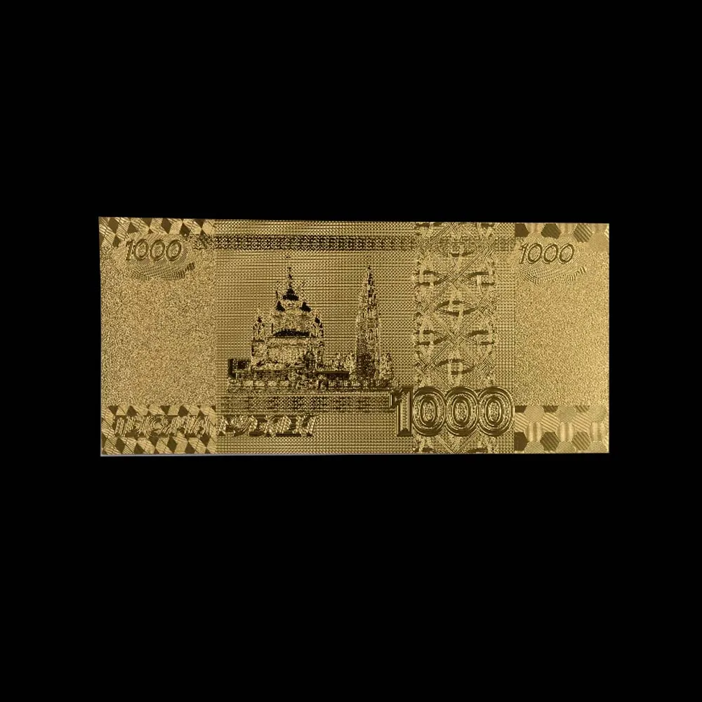 10 шт./лот сувенирные подарки российские золотые банкноты с покрытием 1000 рубля в