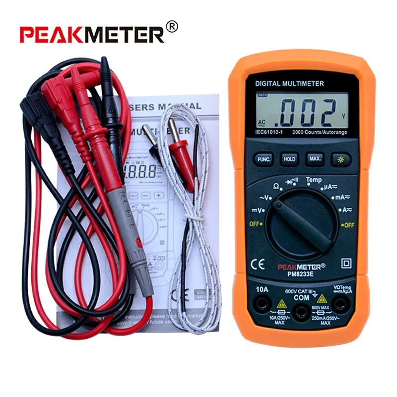 Цифровой мультиметр PEAKMETER PM8233E Портативный Многофункциональный Вольтметр
