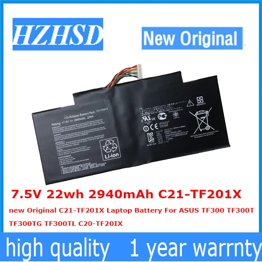 

7.5V 22wh 2940mAh new Original C21-TF201X Laptop Battery For ASUS TF300 TF300T TF300TG TF300TL C20-TF20IX