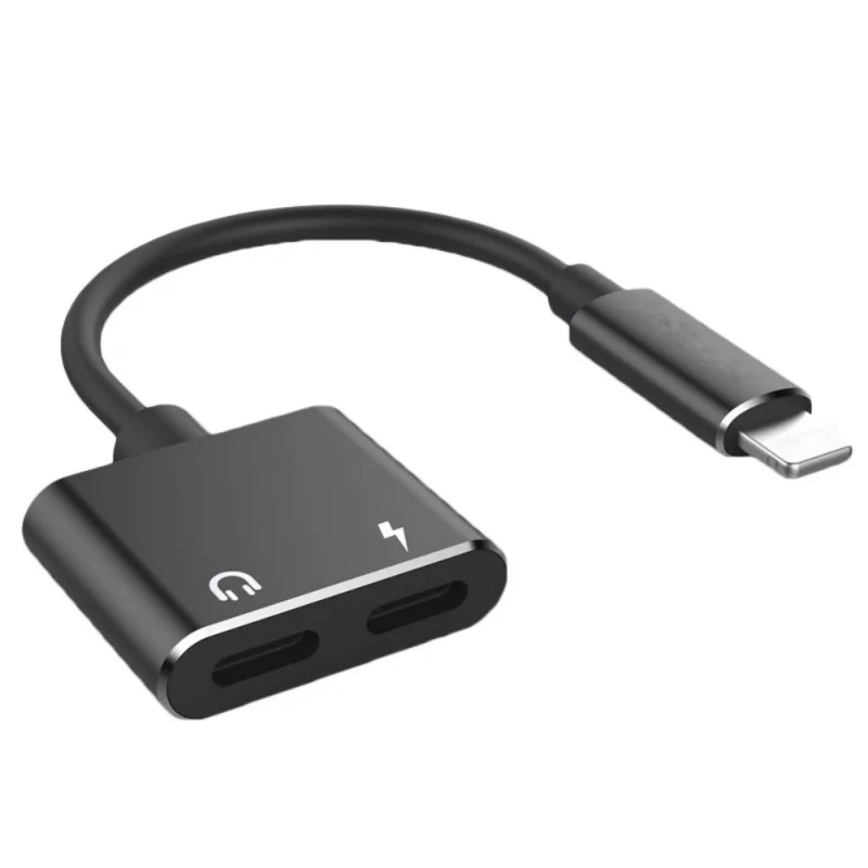 Двойной аудио адаптер для наушников Aux кабель Lightning конвертер iphone 7 8 plus X XS