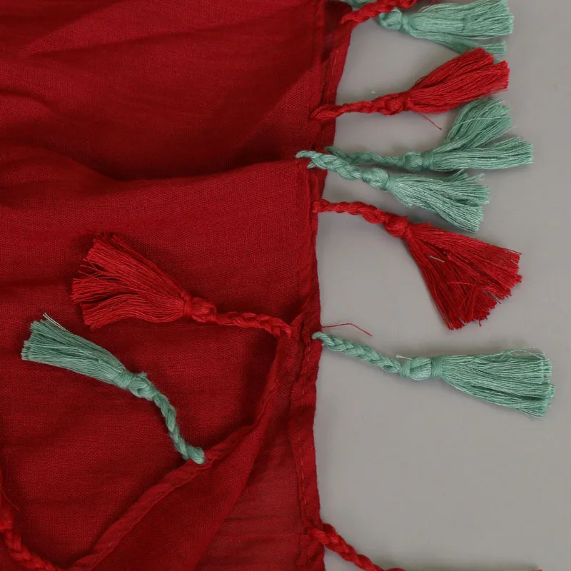 2021 Модный богемный цветочный шарф с цепочкой и кисточкой шаль из вискозы женский