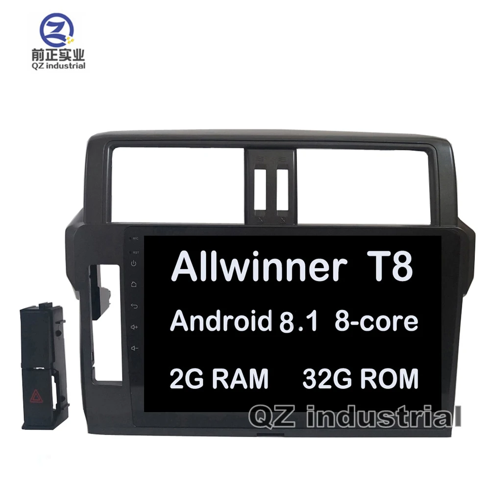 Автомобильный DVD-плеер QZ industrial HD 10.2 дюймов Android 8.1 T8 для Toyota Prado 150 LC150 2014-2016 с 3G 4G WIFI BT Navi Radio RDS.