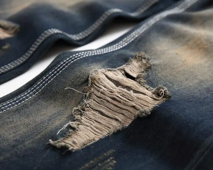 Jeans Men Business Casual Classic Direct Men Business Casual Straight  Jeans Stretch Denim Pants Broken Hole jeans