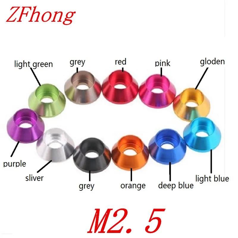 

50pcs M2.5 Multi-Color Aluminum Washer used for hex socket head cap screw washer gasket