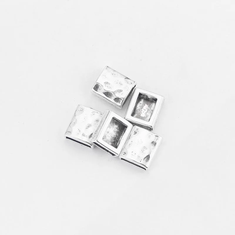 10pcs Square Shape Slider Spacer Fit Flat Leather For Bracelet Making DIY Fashion Jewelry Accessories 10x2mm | Украшения и