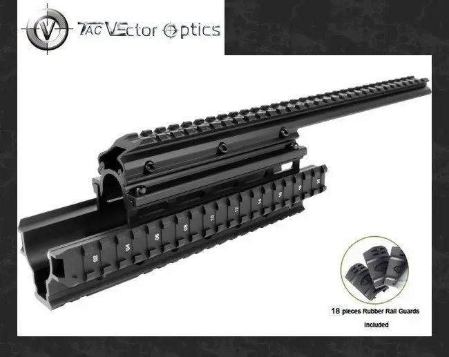 Saiga12 тактическая четырехъярусная система крепления на рельсах 15 &quotполностью