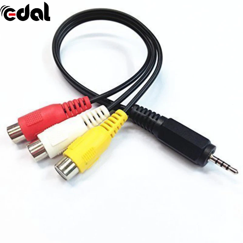 Новинка отличное качество 2 5 мм мини штекер на 3 RCA Женский аудио-видео кабель