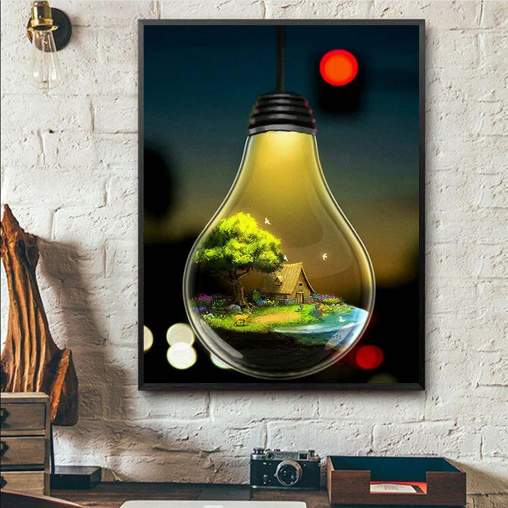 Для дома гостиной легко наклеивается Европейский пейзаж с животными подвесная стена 5D вышивка стразы