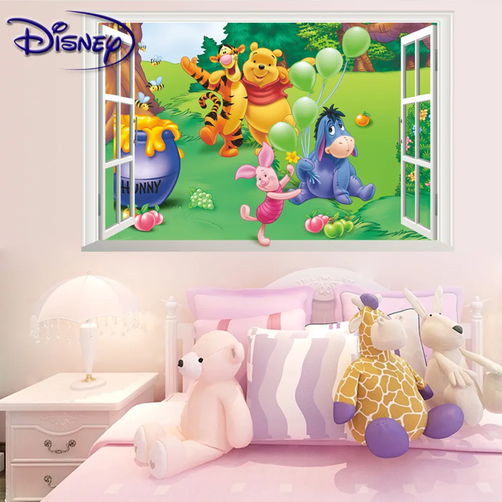 Disney Новый 3D наклейки стерео поддельные окна одежда с изображением мишки