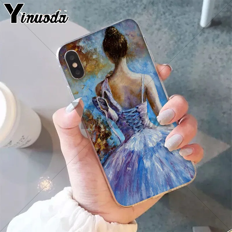 Yinuoda балетная Балерина картина маслом DIY печать рисунок чехол для телефона iPhone 5 5Sx