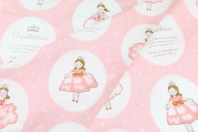 O 160CM*50CM baby newborn cotton cloth cartoon crown pig fabric for DIY kids nursey bedding quilting baby apparel handwork fabric - Цвет: O