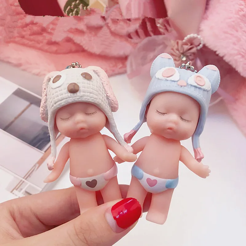 Милый мультфильм Спящая кукла брелок ПВХ прекрасный животное шляпа ребенок автомобиль брелок для женщин брелок ювелирные изделия подарок детская игрушка