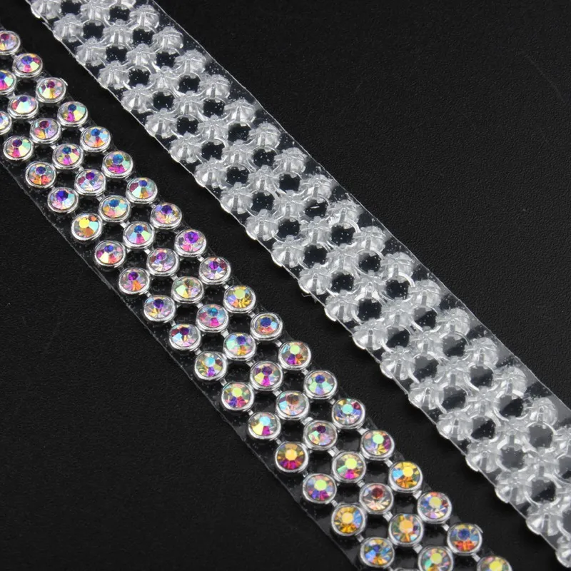 Лучшая модная Акция блестящие стразы SS8 crystal 3 ряда алюминиевых сетчатых страз для сумок для одежды