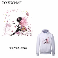 zotoone iron patches for clothing beautiful flower girl patches beaded applique clothes t shirt heat transfer diy accessory c
