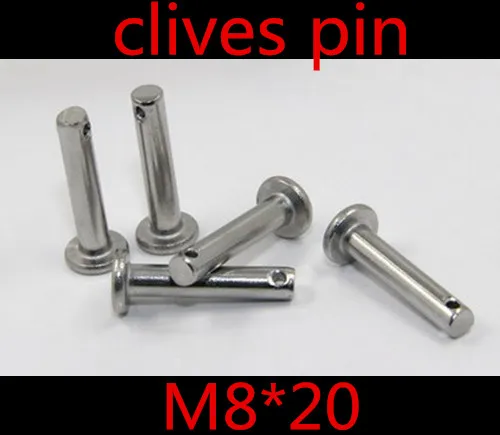 

20pcs/lot M8*20 8mm M8 304 stainless steel Clevis Pin,Flat head cylindrical pin with hole