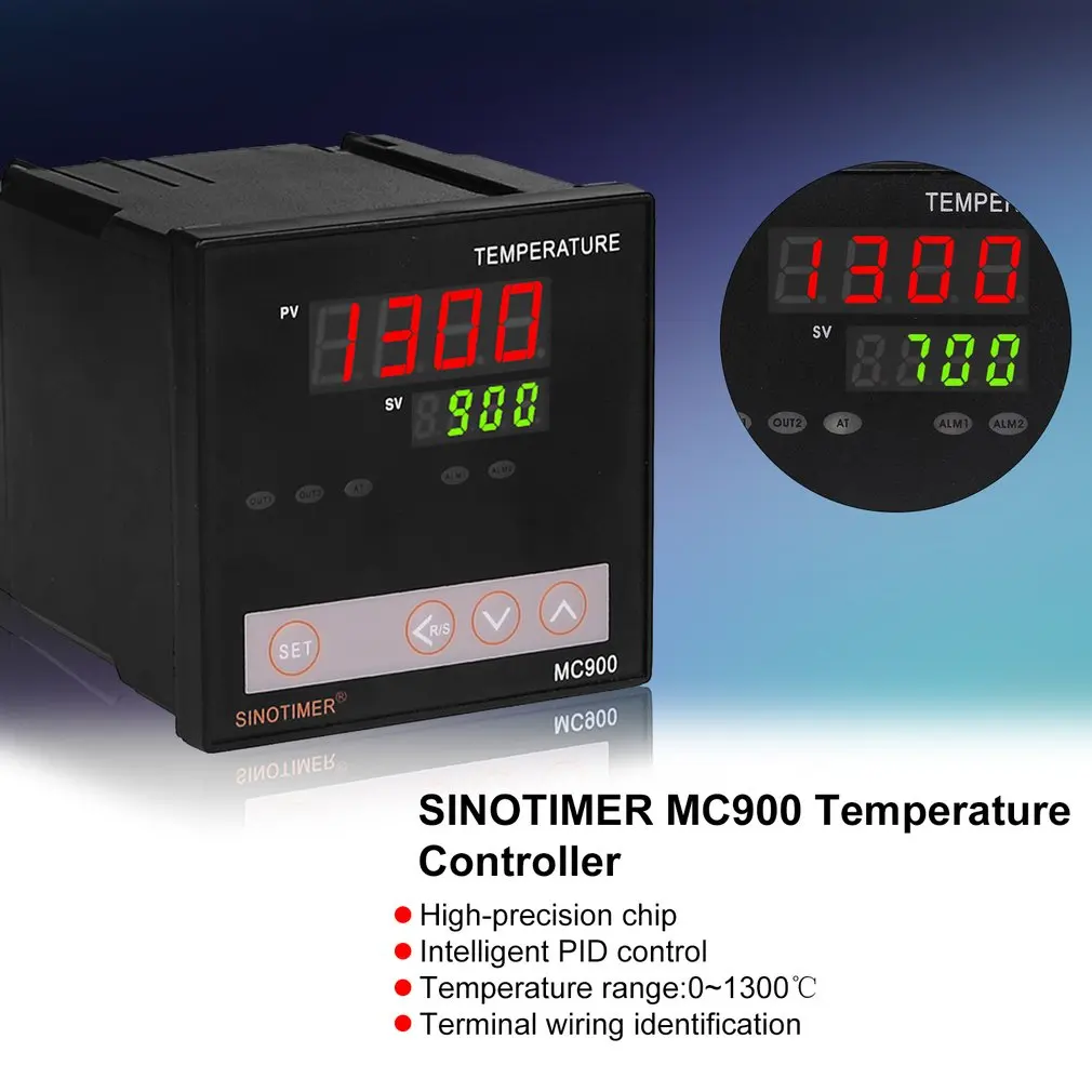 SINOTIMER Universal Input PID Temperature Controller Thermostat Sensor K Thermocouple Regulator Relay Output Heat Cool Alarm |