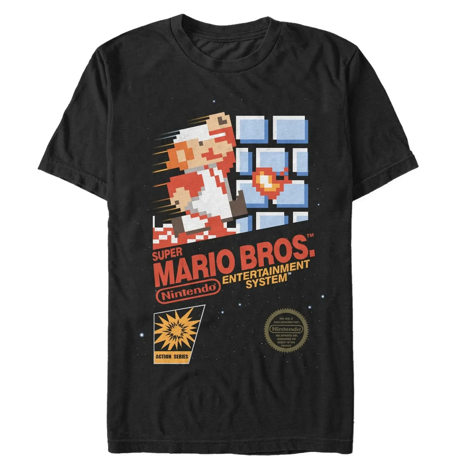 Nintendo NES Super Mario Bros Мужская графическая футболка|Мужские футболки| |