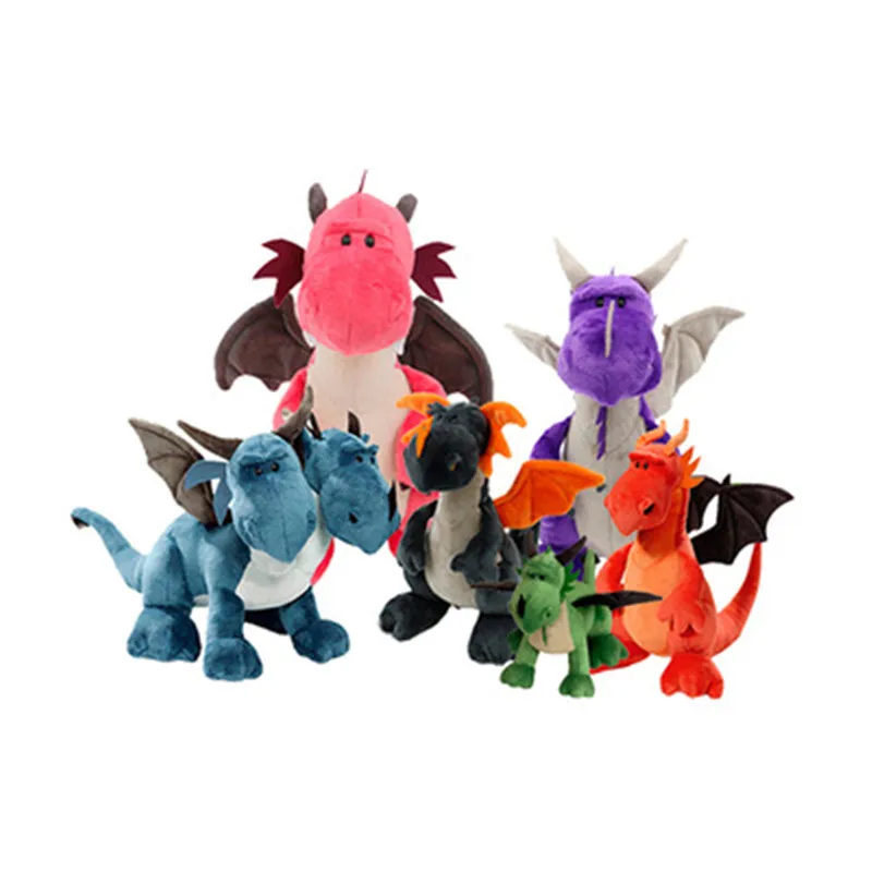 NEW HOT sale NICI dinosaur three brothers headed Doll Green Blue Dragon orange Dragon Plush toys birthday gift free shipping