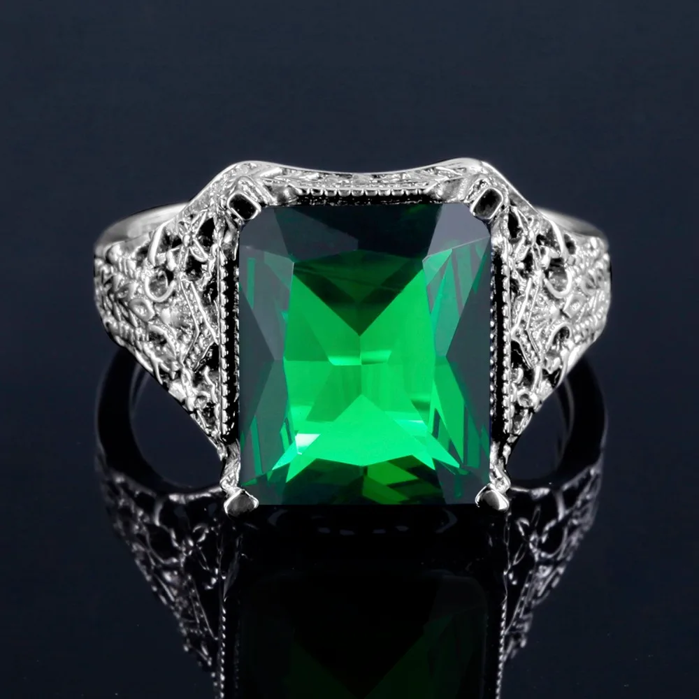 Женское Винтажное кольцо из серебра 925 пробы с изумрудом|ring for|rings for womenring ring |