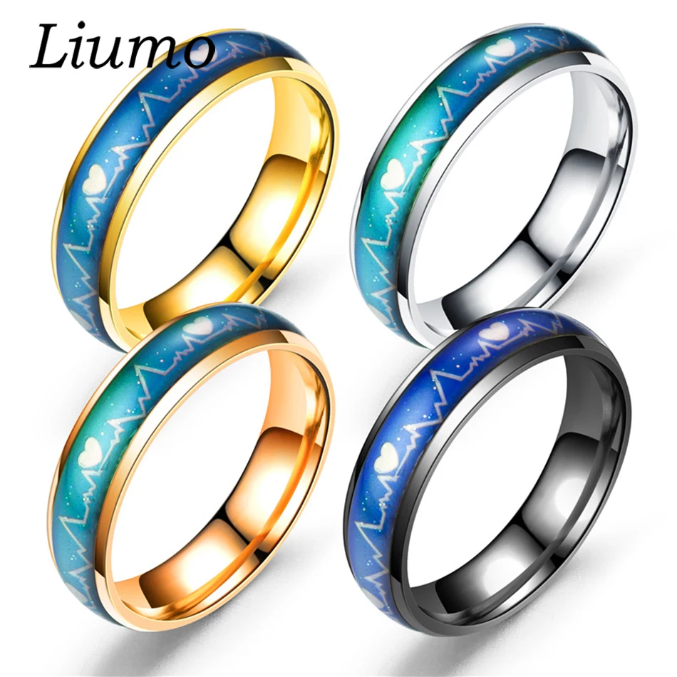 Liumo сердце любовь черный золотой розовый цвет температура Настроение Изменение