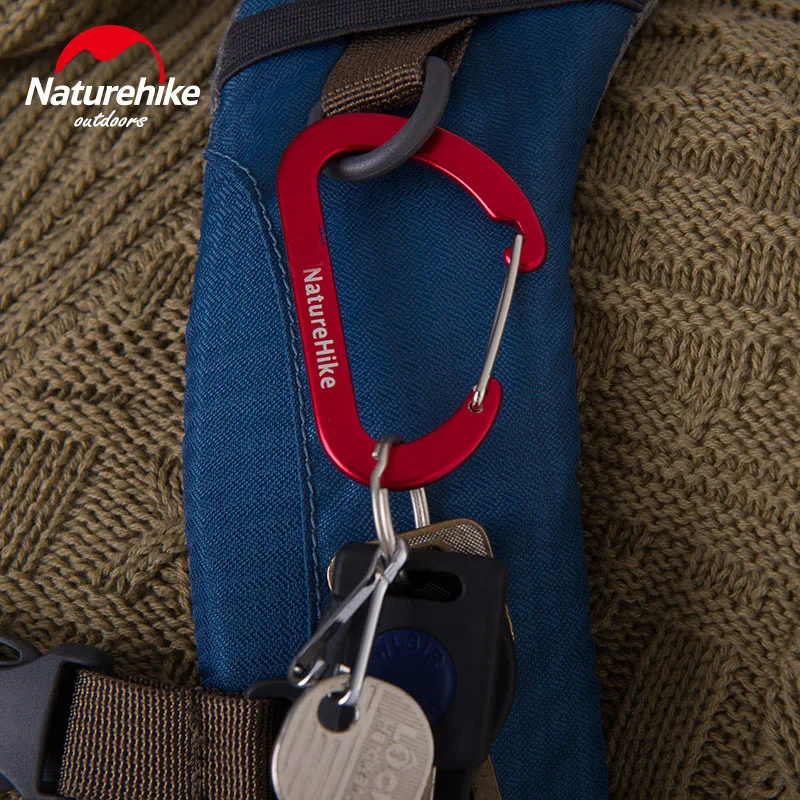 Naturehike 10 шт./лот 6 5 см D форма для кемпинга Карабин Алюминиевый зажим держатель Мини