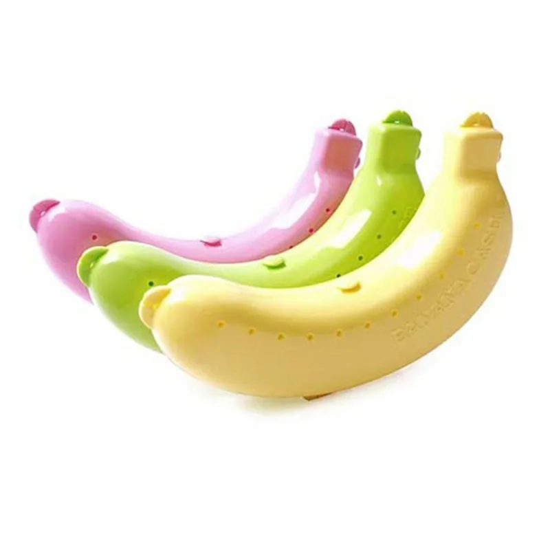 3 Colors Fruit Banana Lunch Container Storage Case Protector Box Holder Kitchen Tools Plastic Organizer | Дом и сад