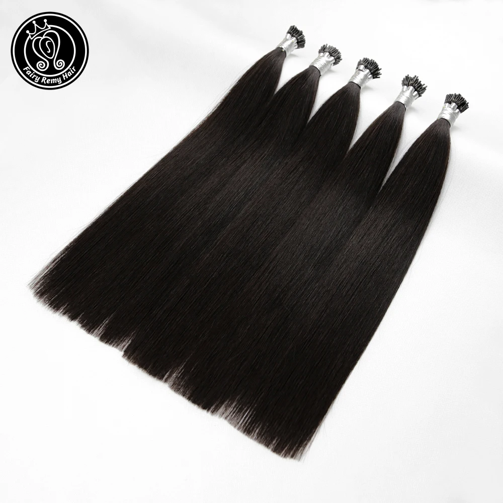 Сказочные волосы Remy 0 8 г/локон 16 &quot18&quot 20 &quotFusion I Tip для наращивания на капсулах 100%