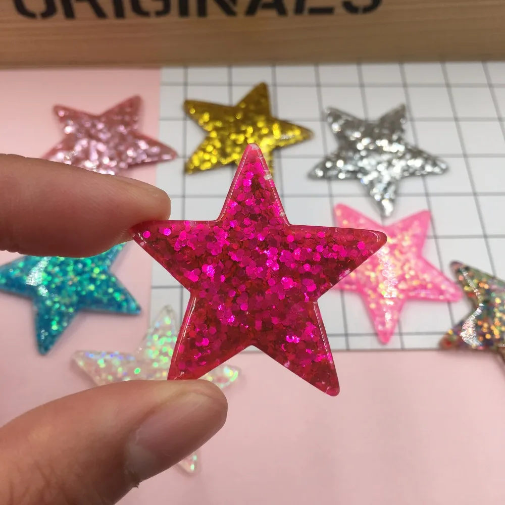 5 шт. милые блестящие пятизвездочные блестки с сердечками для заколки рукоделия