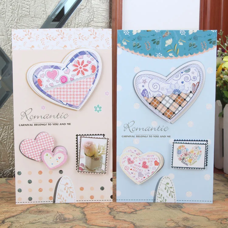 Бесплатная доставка! 1 лот = 24 шт! Креативный популярный сердце любовь записок