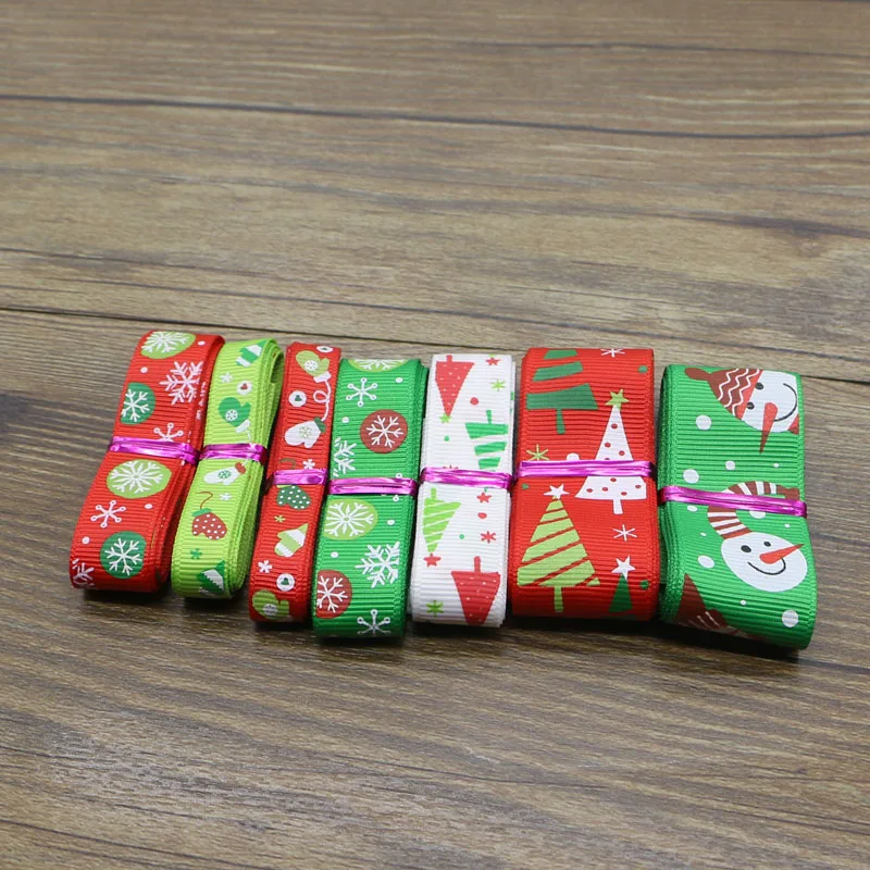 7 видов лент Рождественская серия печатная корсажная лента материалы ручной