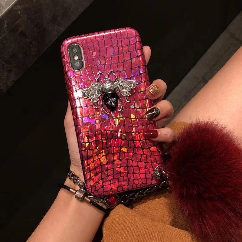 Роскошные Би чехол для телефона iphoneXS XR XSMAX лазер с сияющими блестками iPhone X 8 6 6S 7