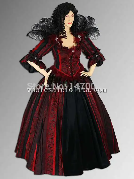 Винно красное платье в викторианском стиле эпохи Возрождения лиф ручной работы с