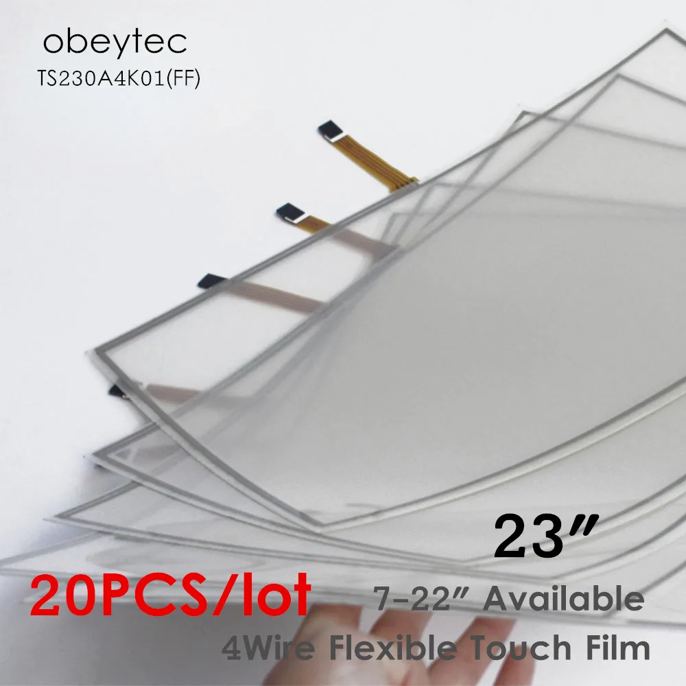 20 шт.! 4 проводная сенсорная пленка obeycrop 23 дюйма сенсорный экран fexible резистивный