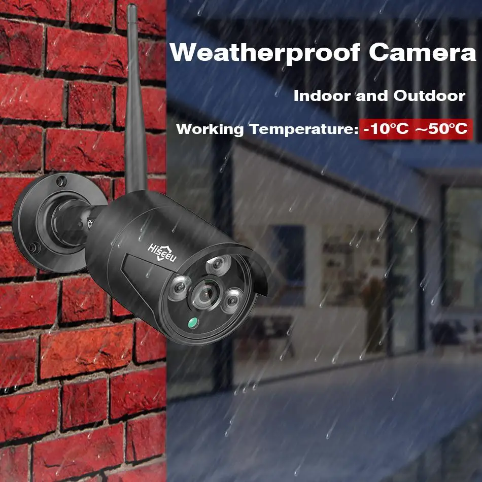 Hiseeu 1080P HD наружная система камер домашней безопасности 4CH CCTV видеонаблюдение