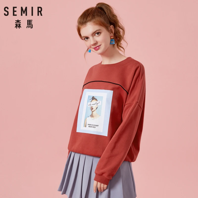 Свитшот SEMIR женский с флисовой подкладкой пуловер свитшот круглым вырезом