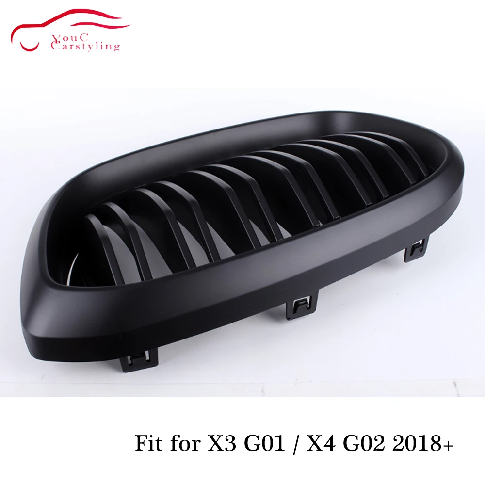 Новый X3 X4 передний бампер ножная решетка для BMW G01 G4 G02 2018 2019 двойная планка матовая