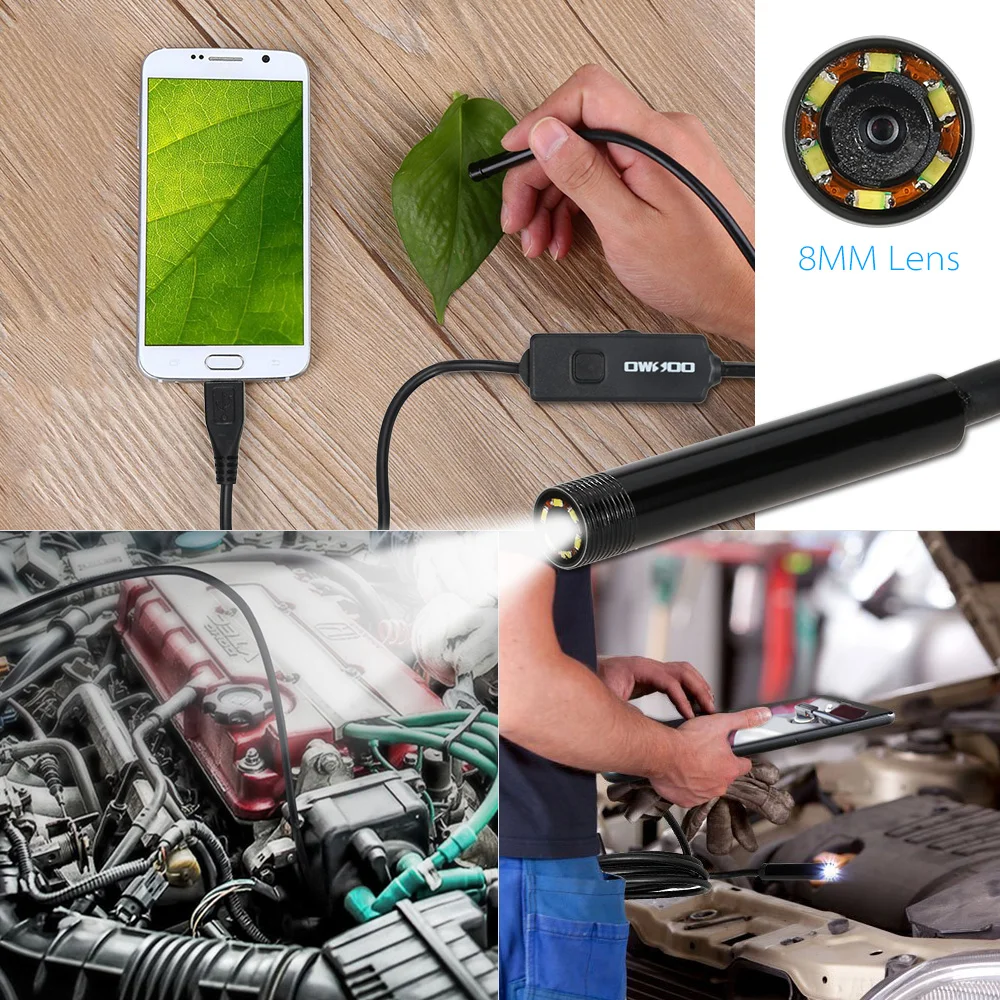 Автомобильный диагностический сканер инструмент Android OTG USB проводной эндоскоп