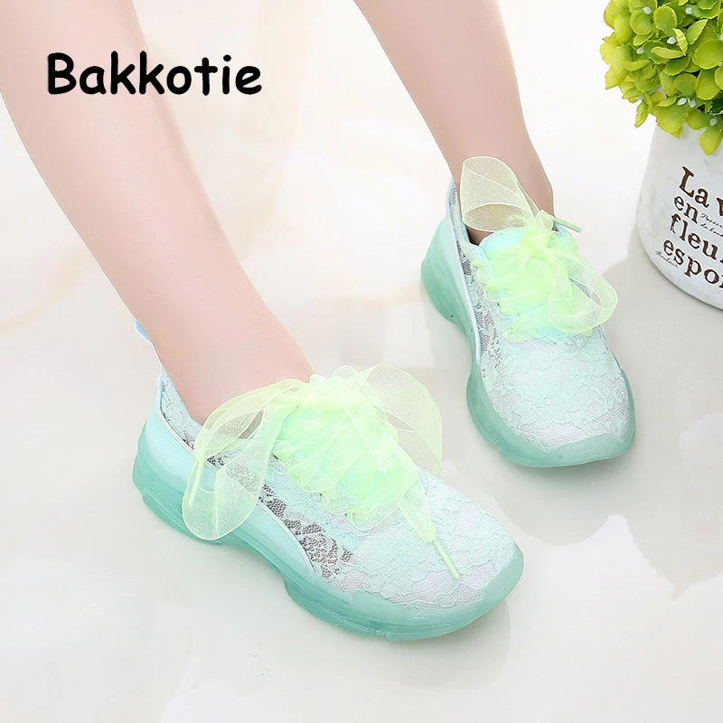 Bakkotie 2018 детей Pu кожаные принцессы со шнуровкой тапки детские модные спортивная